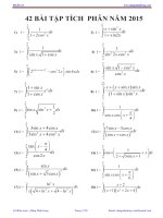 42 bài tích phân ôn thi THPT