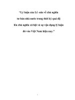 Lý luận của Lê nin về chủ nghĩatư bản nhà nước trong thời kỳ quá độlên chủ nghĩa xã hội và sự vận dụng lý luậnđó vào Việt Nam hiện nay
