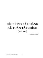 đề cương bài giảng kế toán tài chính
