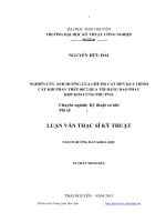 Nghiên cứu ảnh hưởng của chế độ cắt đến quá trình cắt khi phay thép 60c2 qua tôi bằng dao phay hợp kim cứng phủ PVD