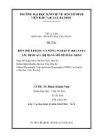 Tiểu luận kinh tế học ứng dụng BIẾN ĐỔI KHÍ HẬU VÀ NÔNG NGHIỆP Ở SRI LANKA XÁC ĐỊNH GIÁ TRỊ BẰNG MÔ HÌNH RICARDO