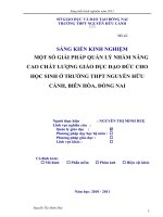 skkn một số giải pháp quản lý nhằm nâng cao chất lượng giáo dục đạo đức cho học sinh ở trường thpt nguyễn hữu cảnh, biên hòa, đồng nai