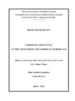 communication style at the vietnamese and american workplace = phong cách giao tiếp công sở ở việt nam và mỹ