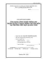 skkn ứng dụng công nghệ thông tin trong quản lý hoạt động chuyên môn  tại trường tiểu học quang vinh