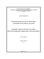 nominalization in legal discourse a systemic functional analysis = danh hóa trong văn bản luật pháp phân tích theo quan điểm chức năng hệ thống