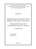 cohesive devices in reading texts in the book  tiếng anh 12-ban cơ bản  = phương tiện liên kết trong các bài đọc trong sách giáo khoa tiếng anh 12 – ban cơ bản