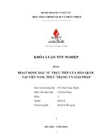 hoạt động đầu tư trực tiếp của hàn quốc tại việt nam