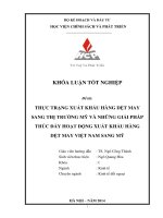 Thực trạng xuất khẩu hàng dệt may sang thị trường Mỹ và những giải pháp thúc đẩy hoạt động xuất khẩu hàng dệt may Việt Nam sang Mỹ