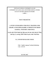 a study on reading strategy training for grade 11th english majors at binh xuyen high school, vĩnh phúc province = luyện một số thủ thuật đọc hiệu quả cho học sinh chuyên tiếng anh lớp 11
