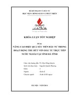 nâng cao hiệu quả xúc tiến đầu tư trong hoạt động thu hút vốn đầu tư trực tiếp nước ngoài tại tỉnh hà tĩnh