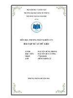 bài tập xử lý dữ liệu môn học phương pháp nghiên cứu