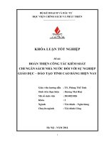 hoàn thiện công tác kiểm soát chi ngân sách nhà nước đối với sự nghiệp giáo dục – đào tạo tỉnh cao bằng hiện nay