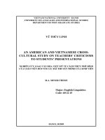 an american and vietnamese cross-cultural study on teachers' criticisms to students' presentations = nghiên cứu giao văn hóa việt mỹ về cách thức phê bình của giáo viên đối với các bài thuyết trình của sinh viên