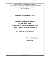 politeness strategies in requests in the thorn birds  chiến lược lịch sự trong lời thỉnh cầu trong tiếng chim hót trong bụi mận gai