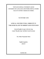 lexical and structural ambiguity in  treasure island  by robert louis stevenson = sự mơ hồ nghĩa từ vựng và cấu trúc trong truyện đảo giấu vàng  của robert louis stevenson tt