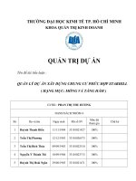 Tiểu luận môn QUẢN TRỊ DỰ ÁN QUẢN LÝ DỰ ÁN XÂY DỰNG CHUNG CƯ PHỨC HỢP STARHILL