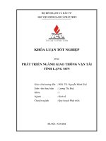 phát triển ngành giao thông vận tải tỉnh lạng sơn