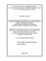 nghiên cứu hành động về việc nâng cao khả năng đọc hiểu của học sinh thông qua việc giảng dạy chiến lược đoán nghĩa của từ vựng tại trường trung học phổ thông chuyên, đại học sư phạm hà nội