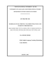 feedback on esl writing teachers’ practices and students’ preferences = hoạt động thực tế của giảng viên và mong muốn của sinh viên đối với phản hồi trên bài viết tiếng anh