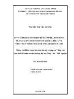 difficulties encountered by second year students at thai nguyen university of agriculture and forestry in producing some english consonants