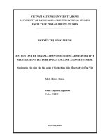 a study on the translation of business administrative management texts between english and vietnamese = nghiên cứu việc dịch văn bản quản lý hành chính giữa tiếng anh và tiếng việt