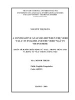 a contrastive analysis between the verb  fall  in english and the verb  ngã  in vietnamese = phân tích đối chiếu động từ  fall  trong tiếng anh và động từ  ngã  trong tiếng việt