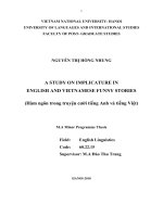 a study on implicature in english and vietnamese funny stories = hàm ngôn trong truyện cười tiếng anh và tiếng việt