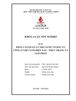 Phân cấp quản lý nhà nước về đầu tư công ở Việt Nam hiện nay thực trạng và giải pháp