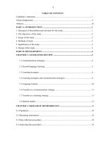 nghiên cứu việc sử dụng chuyển giao ngôn ngữ với tư cách là một chiến lược giao tiếp và chiến lược học tập của sinh viên năm thứ nhất trường đại học ngoại thương hà nội