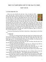 skkn một vài ý kiến đóng góp về việc dạy tự chọn ngữ văn 10 thpt chuyên lương thế vinh