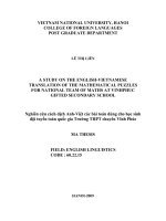 nghiên cứu cách dịch anh - việt các bài toán dùng cho học sinh đội tuyển toán quốc gia trường thpt chuyên vĩnh phúc
