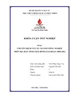 chuyển dịch cơ cấu ngành nông nghiệp trên địa bàn tỉnh thái bình giai đoạn 2000 - 2012