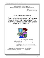 skkn ứng dụng công nghệ thông tin trong quản lý và dạy học tại trường thpt nguyễn hữu cảnh biên hòa – đồng nai