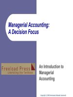 Managerial accounting a decision focus