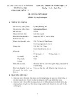 đề cương môn học lý thuyết thông tin