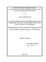 đánh giá bản dịch tiếng việt của tác phẩm tiếng gọi nơi hoang dã  của hai dịch giả nguyễn cung ái và vũ tuấn phương