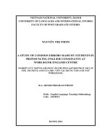nghiên cứu những lỗi phát âm thường gặp khi phát âm các phụ âm tiếng anh của học viên tại trung tâm anh ngữ worldlink