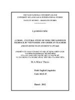 nghiên cứu giao văn hoá về việc sử dụng “sandwich feedback” của giáo viên người mỹ và người việt trong việc đưa ra lời phê bình và tác động của nó đối với sự tiếp thu của sinh viên