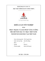 thực trạng và giải pháp tăng cường thu hút vốn đầu tư trực tiếp nước ngoài vào giáo dục tại việt nam