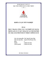 thực trạng công tác cấp phép xây dựng trong quản lý quy hoạch tại thành phố hà nội, giải pháp hoàn thiện chính sách