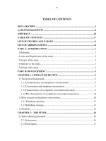 an investigation into starting and closing telephone conversations between friends and relatives in american english and vietnamese = nghiên cứu phần mở đầu và kết thúc cuộc hội thoại qua điện thoại giữa bạn bè