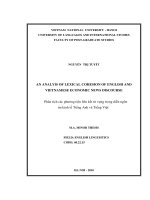 an analysis of lexical cohesion of english and vietnamese economic news discourse = phân tích các phương tiện liên kết từ vựng trong diễn ngôn tin kinh tế tiếng anh và tiếng việt