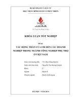 tác động tràn của fdi đến các doanh nghiệp trong ngành công nghiệp phụ trợ ở việt nam