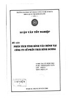 ĐỀ TÀI: Phân tích tình hình tài chính tại công ty cổ phần thái bình dương