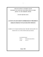 a study on expansion expressed in president barack obama's inauguration speech = nghiên cứu về bành trướng được thể hiện trong diễn văn nhậm chức của tổng thống barack obama