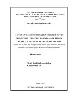 a study on race discrimination embedded in the short story  christina rosenthal  by jeffrey archer) from a critical discourse analysis = nghiên cứu sự phân biệt chủng tộc trong truyện ngắn  christina rosenthal