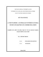 a vietnamese-australian intercultura l study on haptics in communication = nghiên cứu liên văn hóa việt-úc về các hành vi động chạm trong giao tiếp
