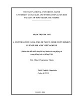 a contrastive analysis of noun-verb conversion in english and vietnamese = phân tích đối chiếu chuyển loại danh từ sang động từ trong tiếng anh và tiếng việt