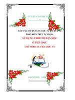 BÁO CÁO NỘI DUNG TỰ HỌC TỰ BỒI DƯỠNG PHẦN KIẾN THỨC TỰ CHỌN. SỬ DỤNG THIẾT BỊ DẠY HỌC Ở TIỂU HỌC: Gồm 15 tiết (MÃ MODULE TIỂU HỌC 17)