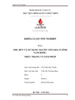 thu hút và sử dụng nguồn vốn oda ở tỉnh nam định  thực trạng và giải pháp